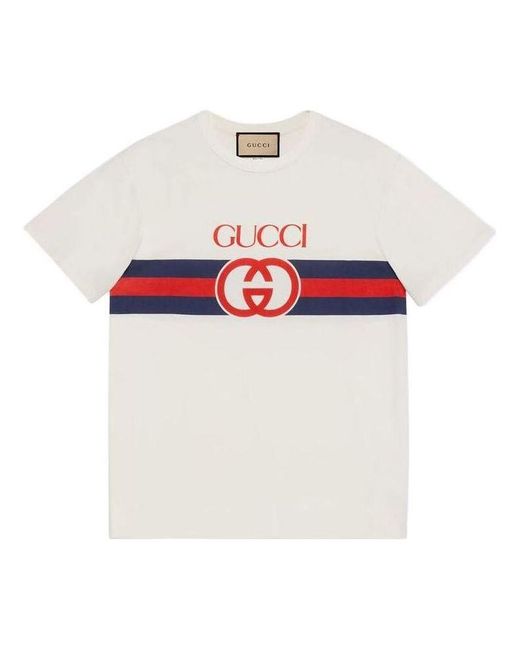 Gucci White Interlocking G T-shirt for men