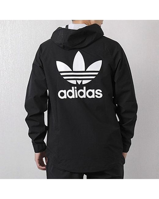 Adidas Black Originals Windbreaker Hooded Jacket for men