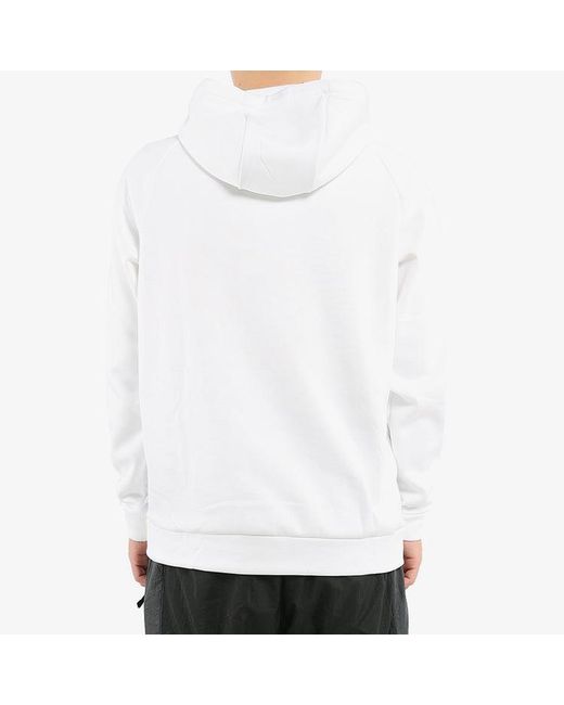 Nike White Logo Printing Fleece Lined Stay Warm Sports Pullover Drawstring for men