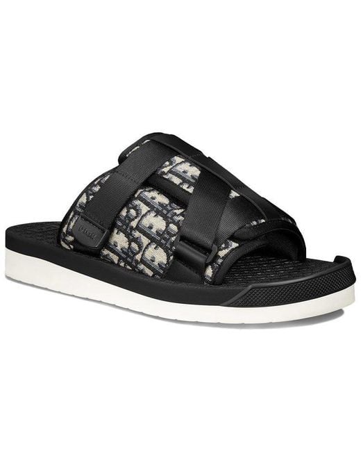 Dior Black Alpha Oblique Slippers for men
