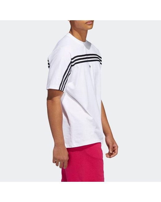 Adidas Black Originals 3-Stripe Tee Stripe Logo Embroidered Short Sleeve for men