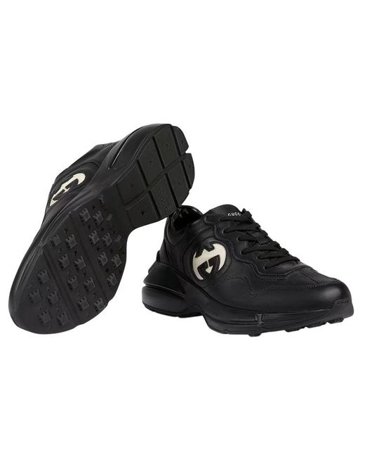 Gucci Black Rhyton 'Interlocking G for men