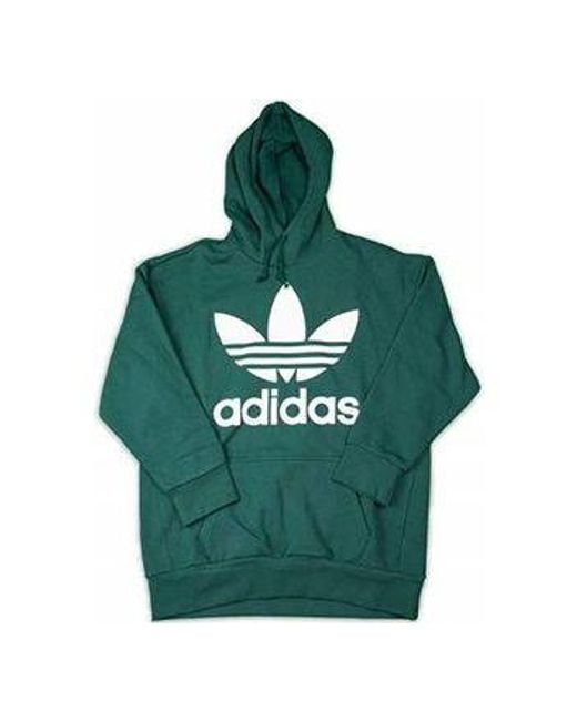 Adidas Green Originals Tref Over Hood Casual Sports Solid Color Pullover for men