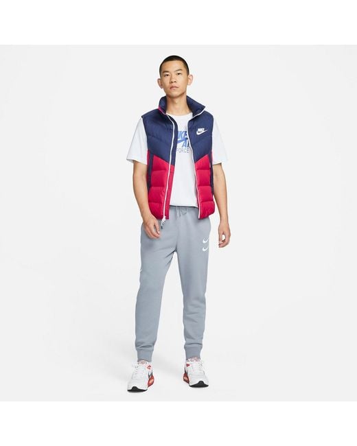Nike Red Windproof Warm Stand Collar Down Vest for men