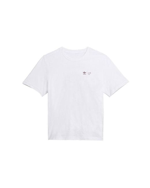 Adidas White Originals X Human Made Crossover Casual Sports Round Neck Breathable Short Sleeve for men