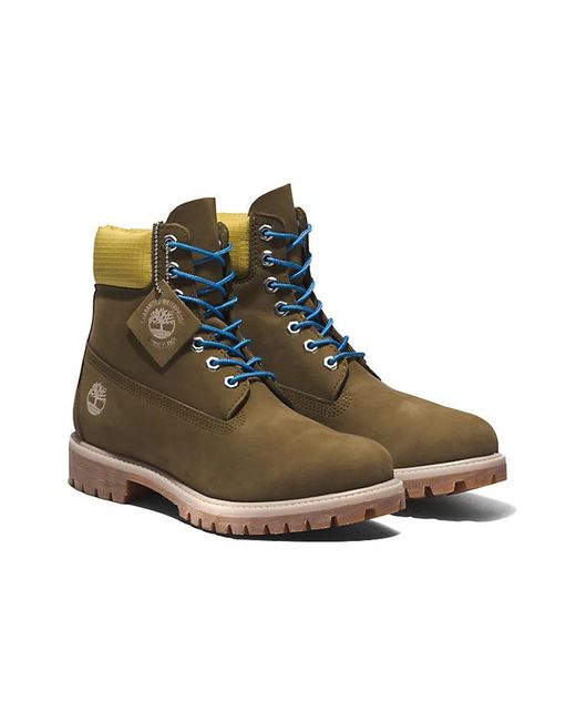 Timberland Brown Premium 6 Inch Boots Nubuck With Collar' for men