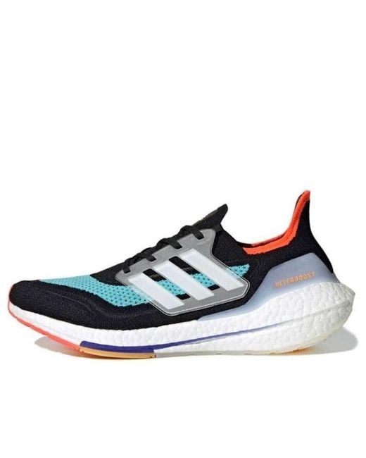 Adidas Blue Ultra Boost 21 Running Shoes Pulse Aqua' for men