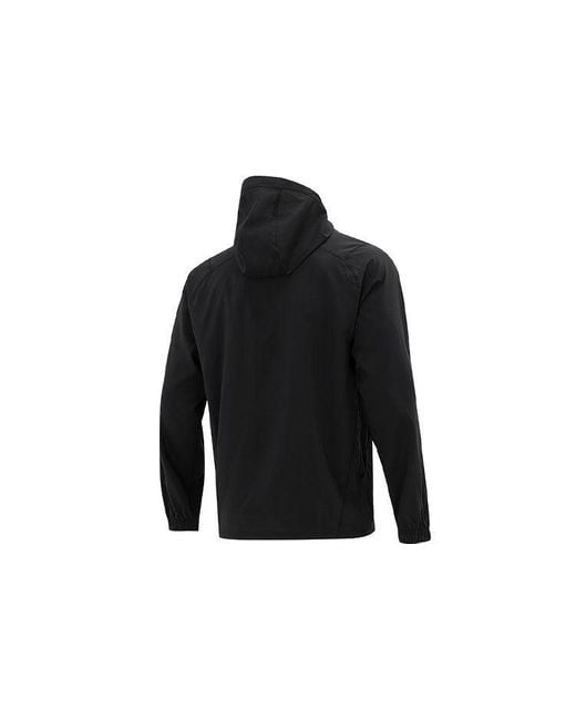 PUMA Black Logo Printing Hooded Solid Color Jacket for men