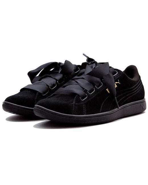 PUMA Black (Wmns) Vikky Ribbon Satin