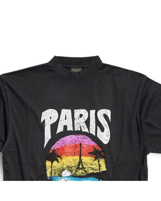 Balenciaga Paris Tropical T-Shirt Medium Fit in Black for Men