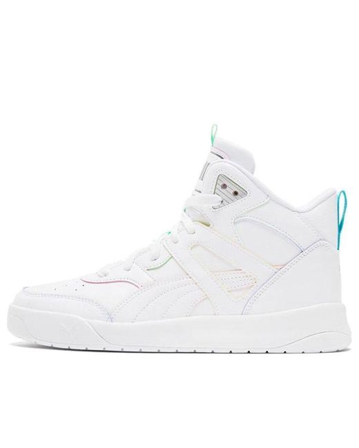 PUMA White Backcourt Mid Splicing Casual Shoes for men
