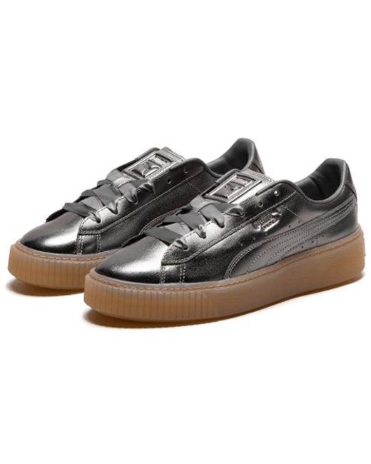 PUMA Blue (Wmns) Basket Platform Luxe