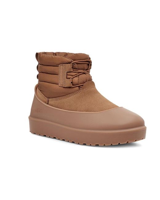 Ugg Brown Classic Mini Lace-Up Weather Boot 'Chestnut' for men