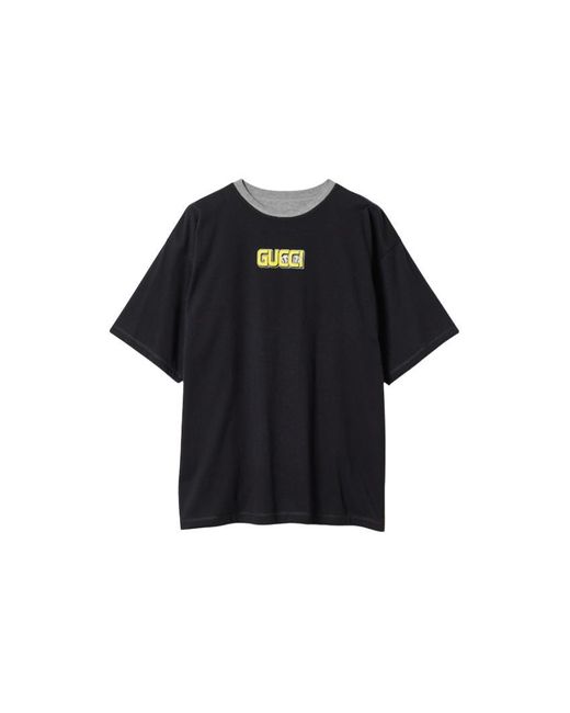 Gucci Gray Reversible Cotton Jersey T-Shirt for men