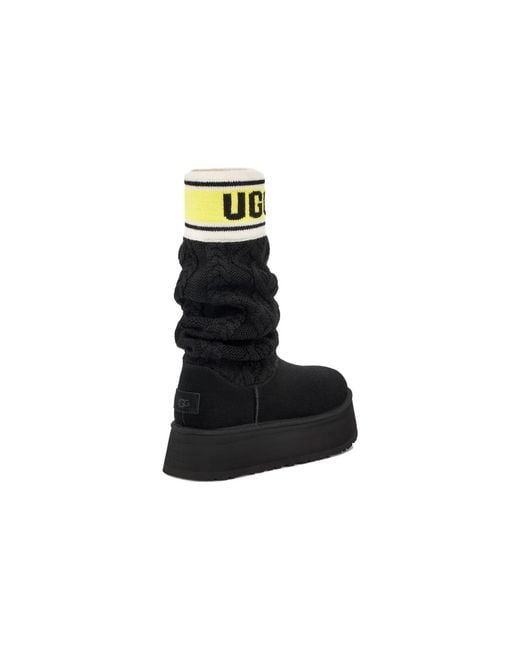 Ugg Black (Wmns) Classic Sweater Letter Boot