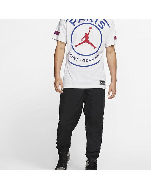 Nike Blue Paris Saint-Germain Logo Tee Printing Short Sleeve Us Edition for men
