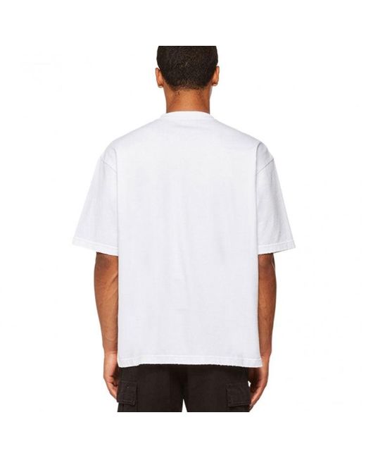 Balenciaga White Script Logo T-Shirt for men