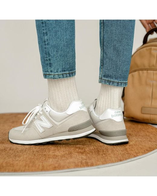 New Balance White 574 Nimbus Cloud' for men
