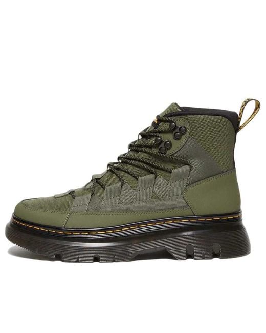 Dr. Martens Green Boury Leather Casual Boots 'Khaki'
