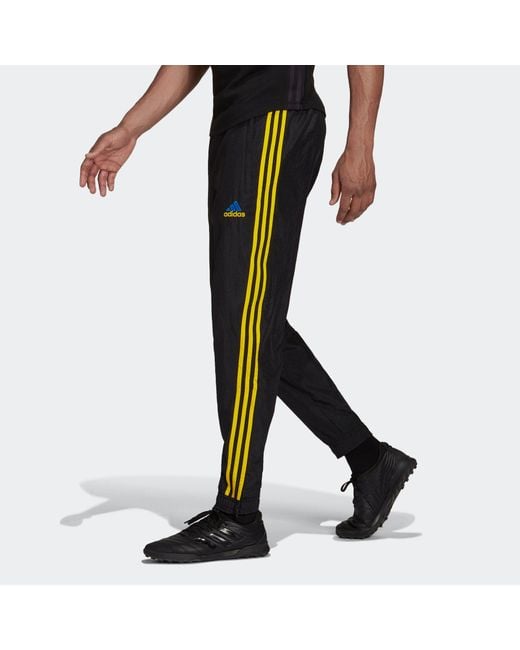 Adidas Blue Mufc Icon Wo Pn Contrasting Colors Soccer/Football Bundle Feet Sports Pants for men