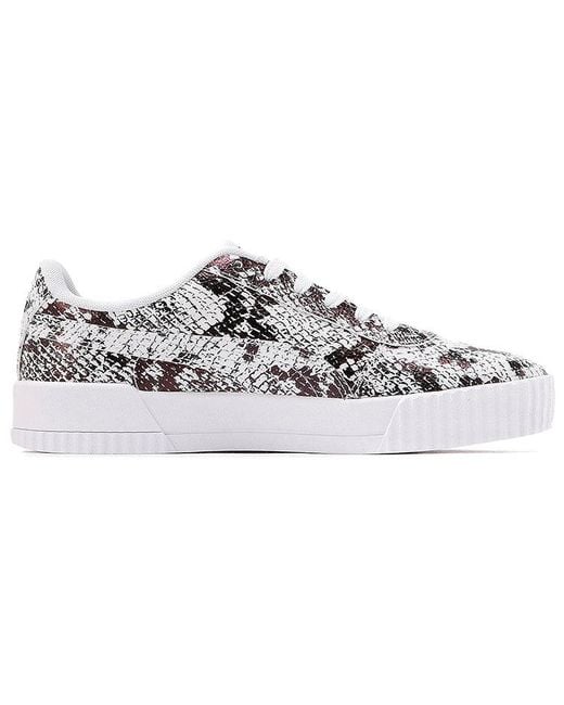 PUMA White (Wmns) Carina Reptile Casual Shoes For