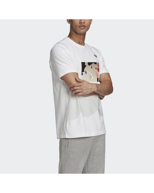 Adidas White Originals Samstag Photo T Printing Sports Short Sleeve for men