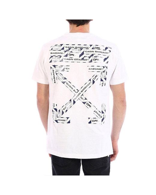 Off-White c/o Virgil Abloh White Ss21 Logo Alphabet Printing Round Neck Short Sleeve Ordinary Version for men