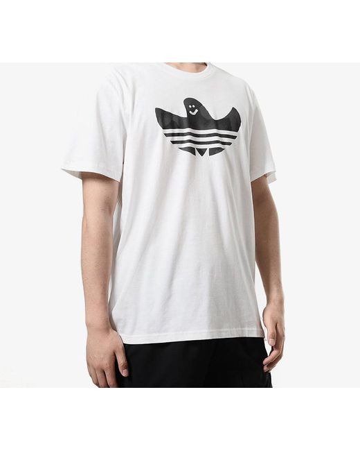 Adidas White Originals Shmoo Warp Cartoon Character Short Sleeve for men