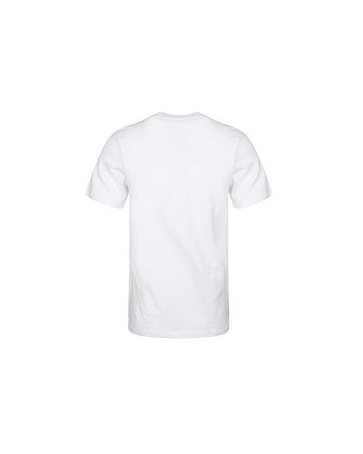 Adidas White Originals Trefoil Alphabet Logo Round Neck Short Sleeve for men