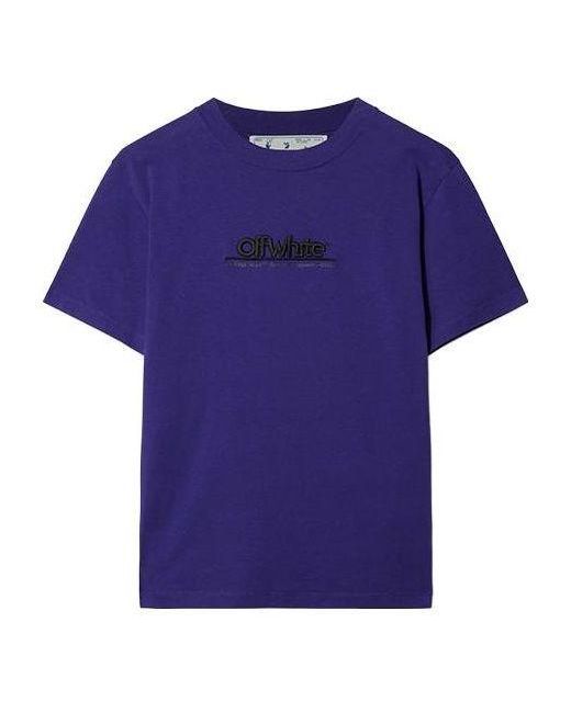 Off-White c/o Virgil Abloh Purple Logo-embroidered Cotton T-shirt for men