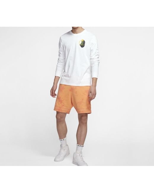 Nike White Legacy Aj10 Alphabet Logo Printing Long Sleeves for men