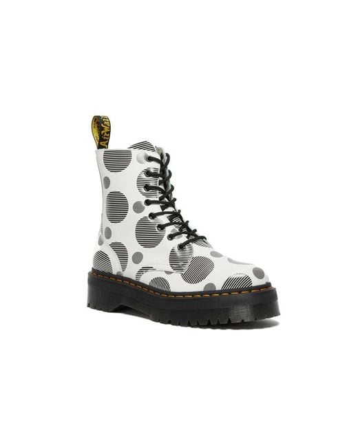 Dr. Martens Black (Wmns) Jadon Polka Dot Smooth Leather Platform Boots