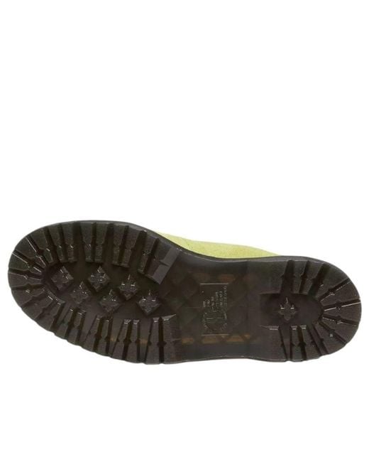 Dr. Martens Yellow Ramsey Suede Kiltie Buckle Creepers 'Lime' for men