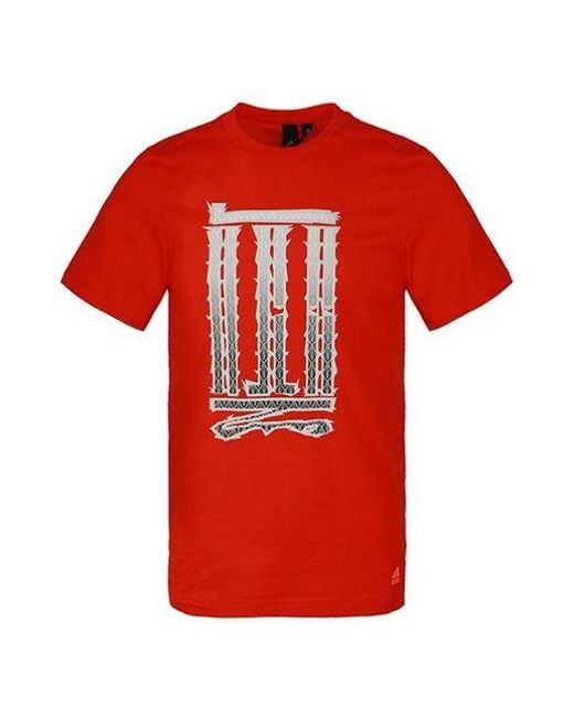 Adidas Red Cozy Breathable Round Neck Short Sleeve for men