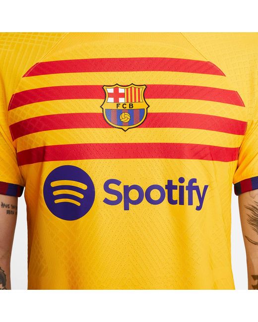 Nike Yellow Dri-Fit Adv Fc Barcelona 23-24 Match Fourth Soccer Jersey for men