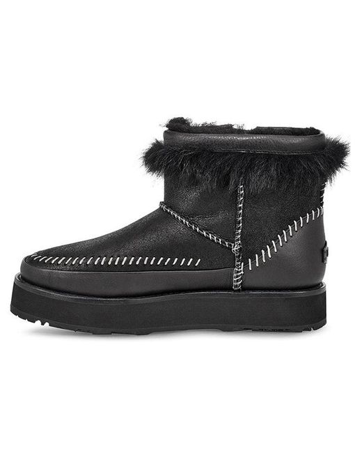 Ugg Black (Wmns) Fluff Punk Boot Fleece Lined