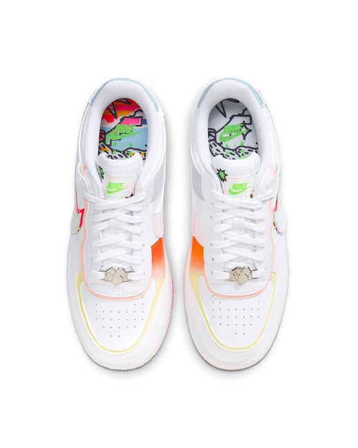 Nike White (Wmns) Air Force 1 Shadow 'Ghost Swoosh'