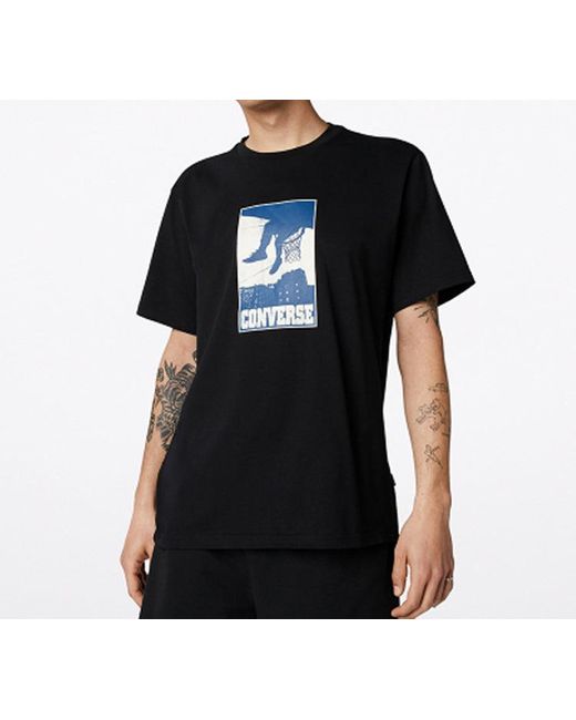 Converse Black All Star Printing Sports Short Sleeve for men