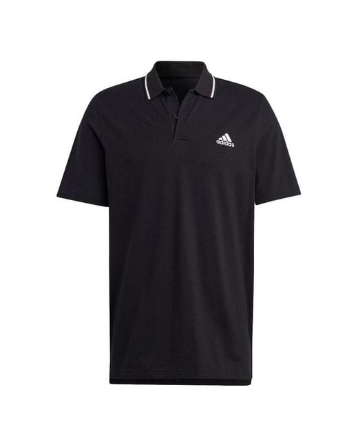 Adidas S Aeroready Essentials Pique Small Logo Polo Shirt Black Small for men