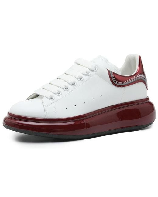 McQueen White Oversized Sneaker Burgundy Metallic' for men
