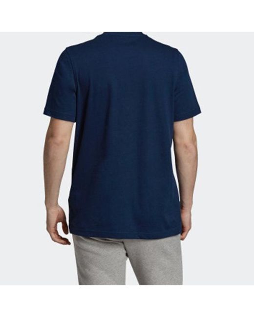 Adidas Blue Originals Trefoil Tee Colleage Alphabet Printing Breathable Short Sleeve for men