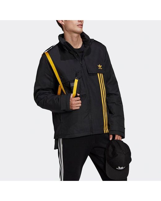 Adidas Blue Originals Utility Dwn Jkt Windproof Stand Collar Sports Down Jacket for men