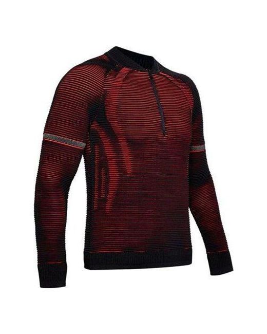 Under Armour Red Intelliknit 2.0 Stripe Running Long Sleeves for men