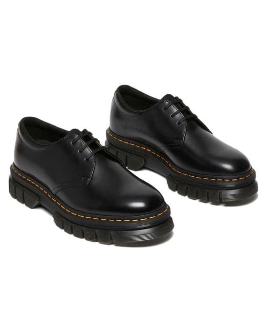 Dr. Martens Black Rikard Polished Smooth Leather Shoes Polished Smooth'