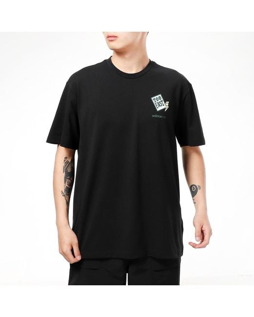 Adidas Black Casual Sports Breathable Round Neck Short Sleeve for men