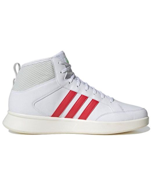 adidas Court0s Mid High Top Casual Skate Shoes White Red Gray | Lyst