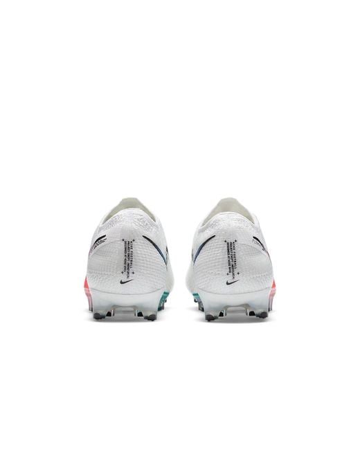 Nike White Mercurial Vapor 13 Elite Fg 'Hyper Jade Flash Crimson' for men