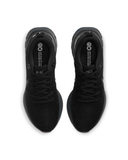 Nike Black React Infinity Run Flyknit 2 'Triple' for men