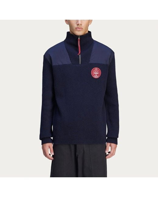 Adidas Blue X C.P. Company Spzl Half Zip Sweatshirt for men