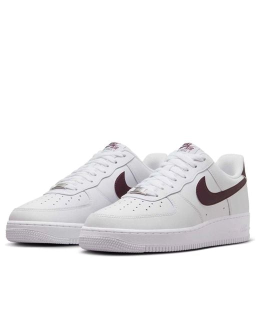 Nike White Air Force 1 '07 Burgundy Crush' for men